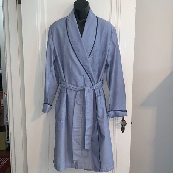 Vtg State of Maine blue striped robe - Picture 1 of 14